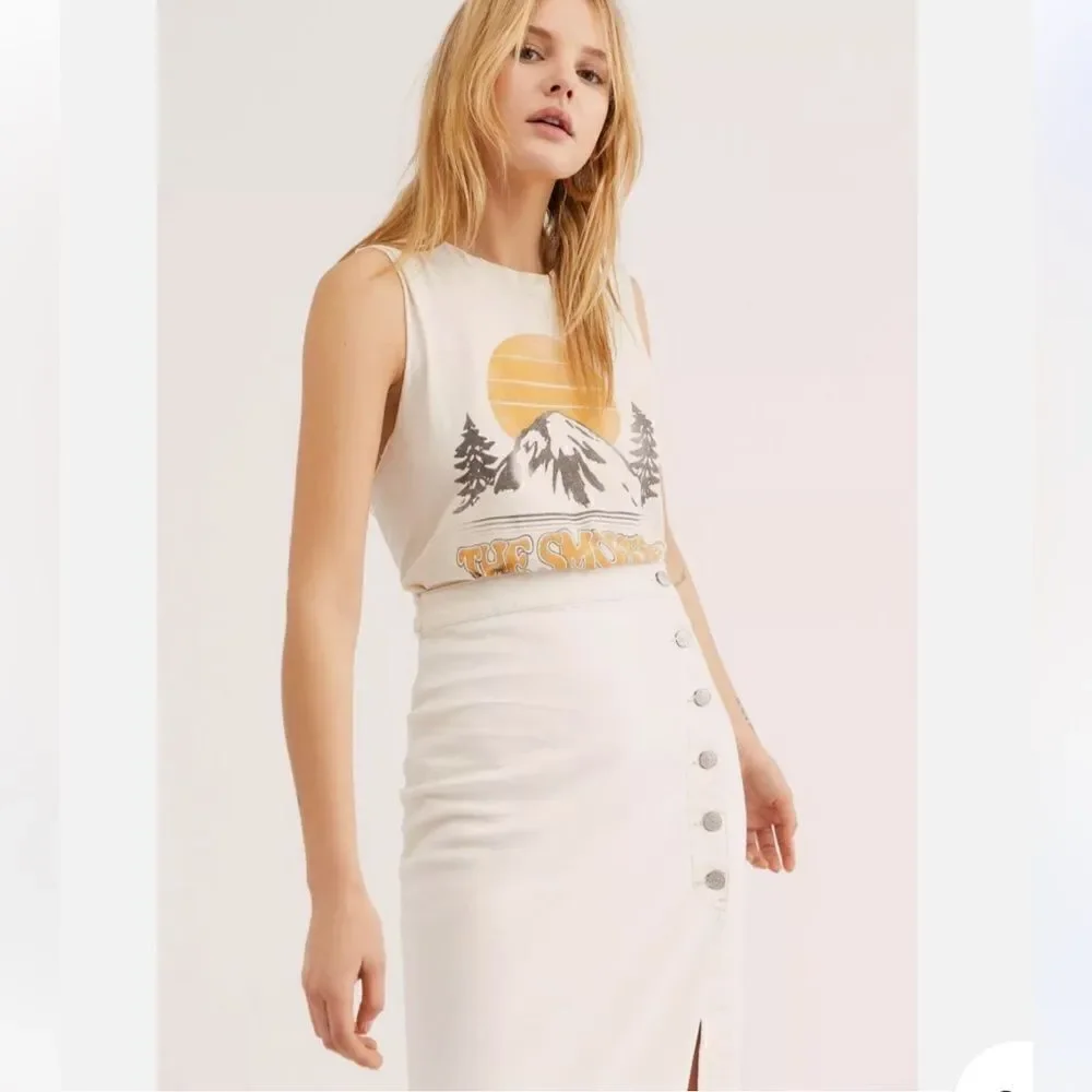 Free People Women's Jasmine Button Midi Skirt size 2